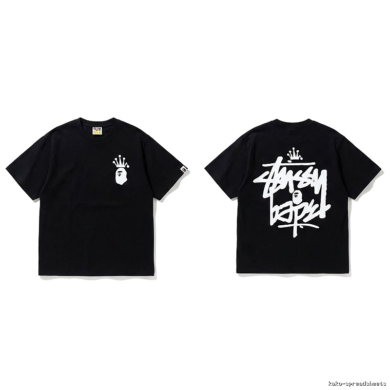 Bape Crown Graffiti Style Short-Sleeve Shirt