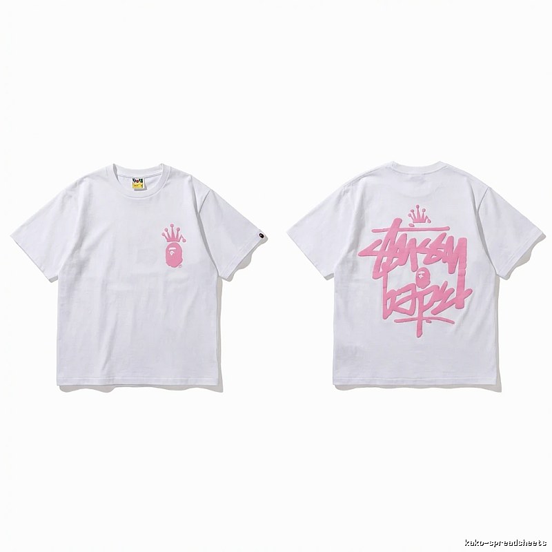 Bape Crown Graffiti Style White T-shirt