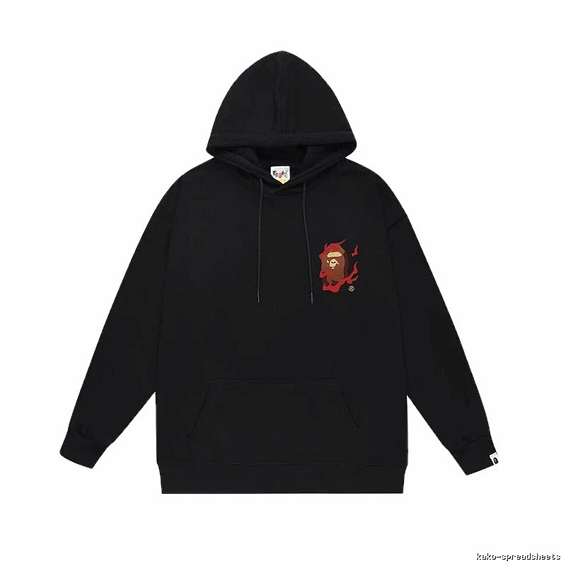 Bape Flame Wind Black Hoodie
