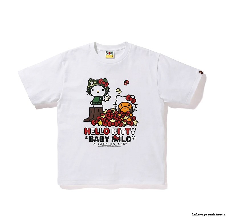 Bape Hello Kitty Co-branded White T-shirt