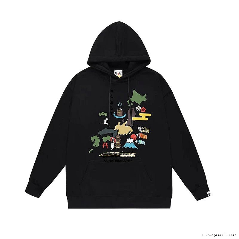 Bape Japanese-style black hoodie