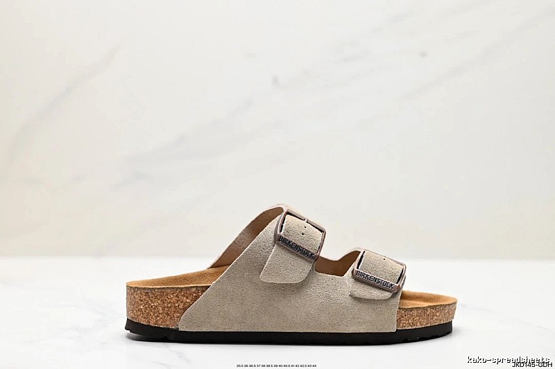 BIRKENSTOCK Double-Buckle Casual Sand-colored Slide Slippers