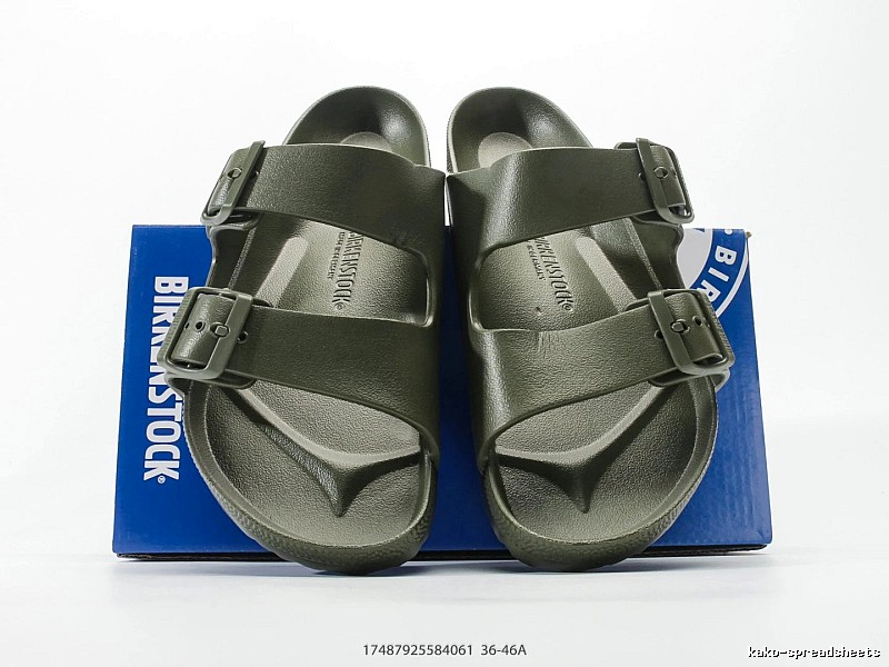 BIRKENSTOCK Double-Strap Casual Military Green Slide Sandals