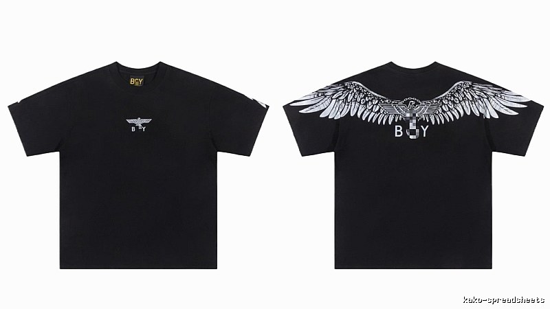 BOY Wing Print Street Style Black Short-sleeve T-shirt