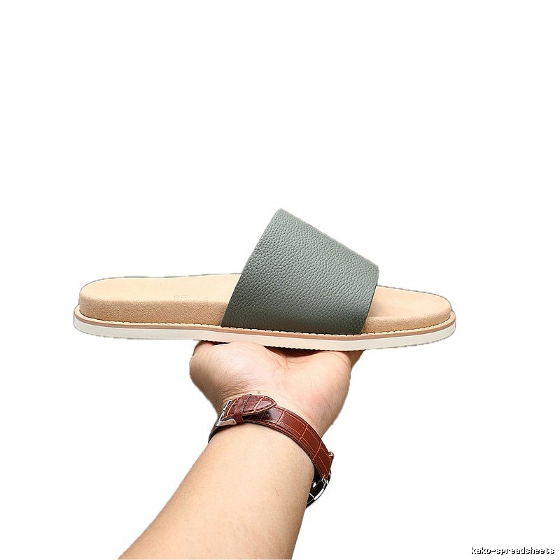 Brunello Cucinelli Casual Grey-green Slide Sandals