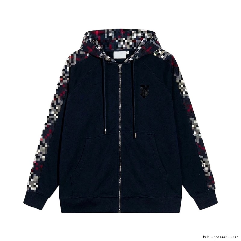 Burberry checkered fashion black coat
