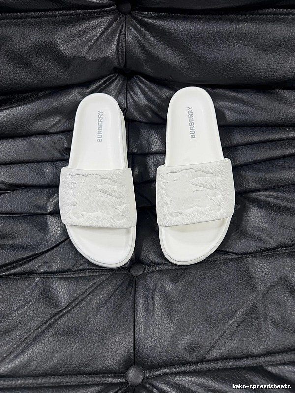 Burberry Embossed Equestrian Knight Minimalist White Slides