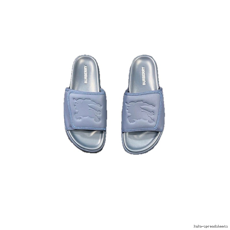 Burberry Embossed Knight Casual Style Navy Blue Slide Sandals