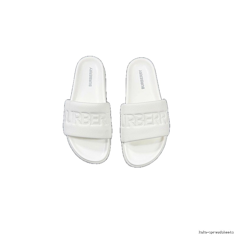 Burberry Embossed Minimalist Style White Slides