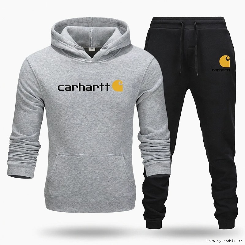Carhartt trendy brand gray and black sportswear set