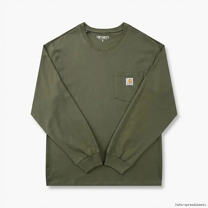 Carhartt workwear style olive green long-sleeve