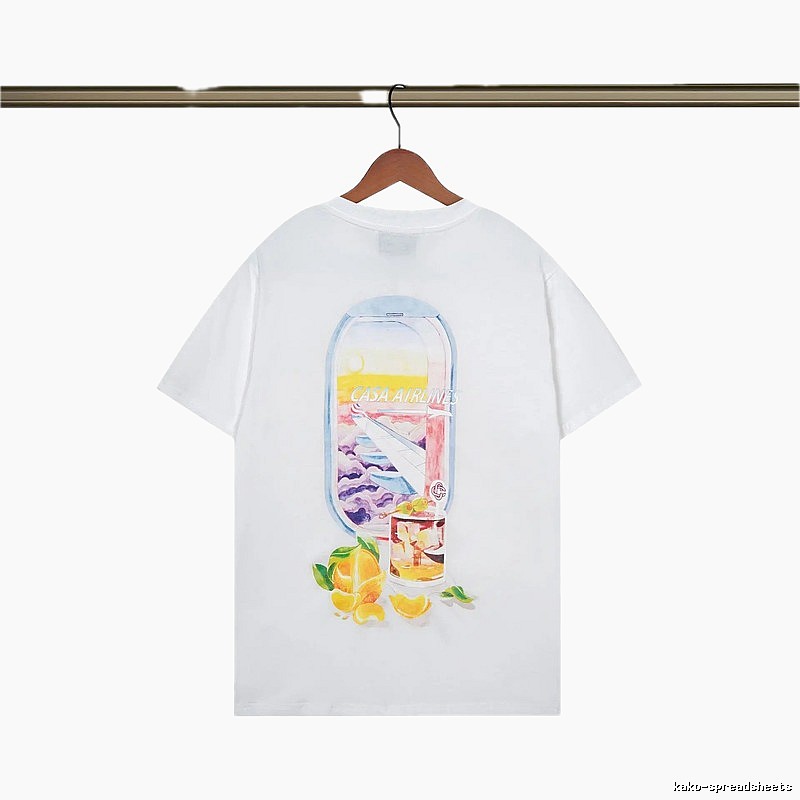 Casablanca Aviation Series Trendy Brand White T-shirt