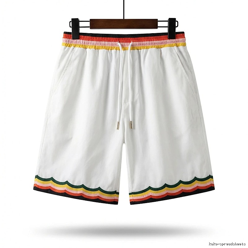 Casablanca Colorful Stripe White Shorts