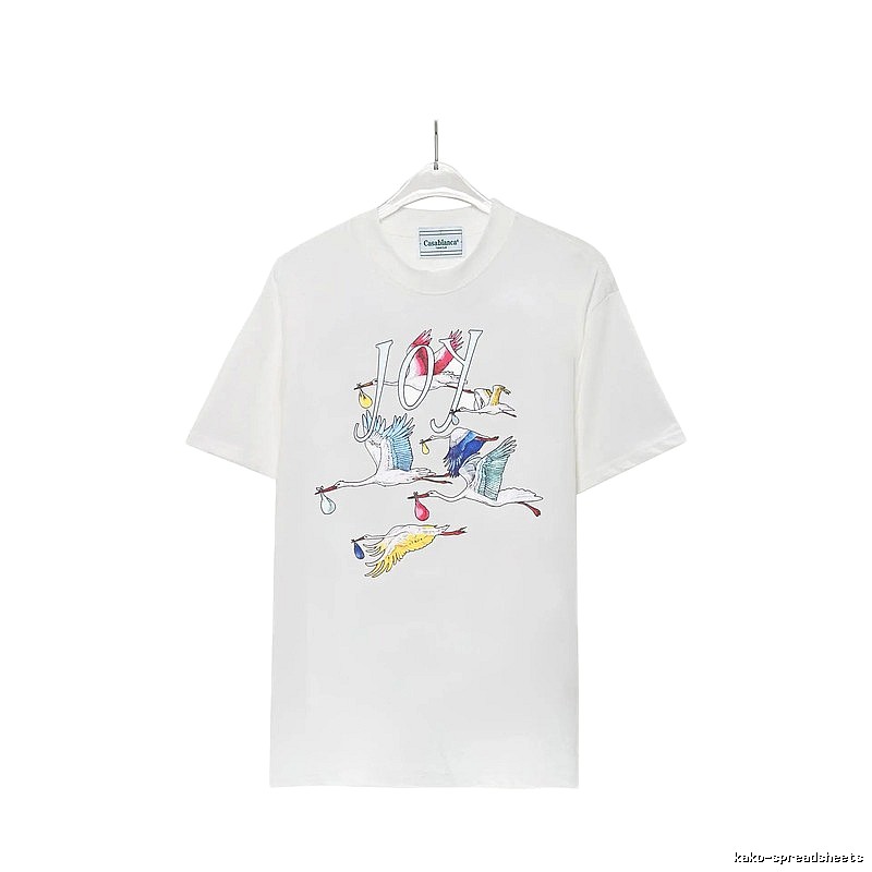 Casablanca Crane Print Wind White T-shirt