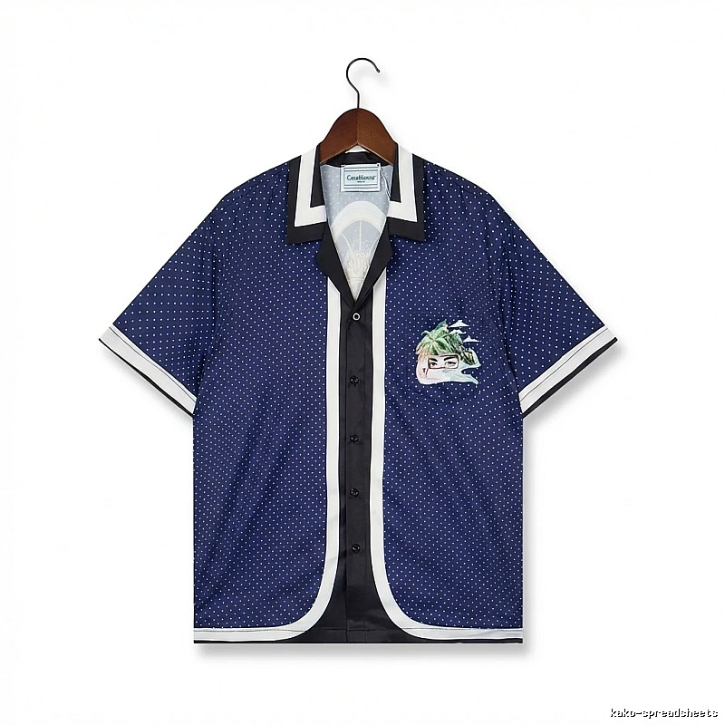 Casablanca polka dot retro blue shirt