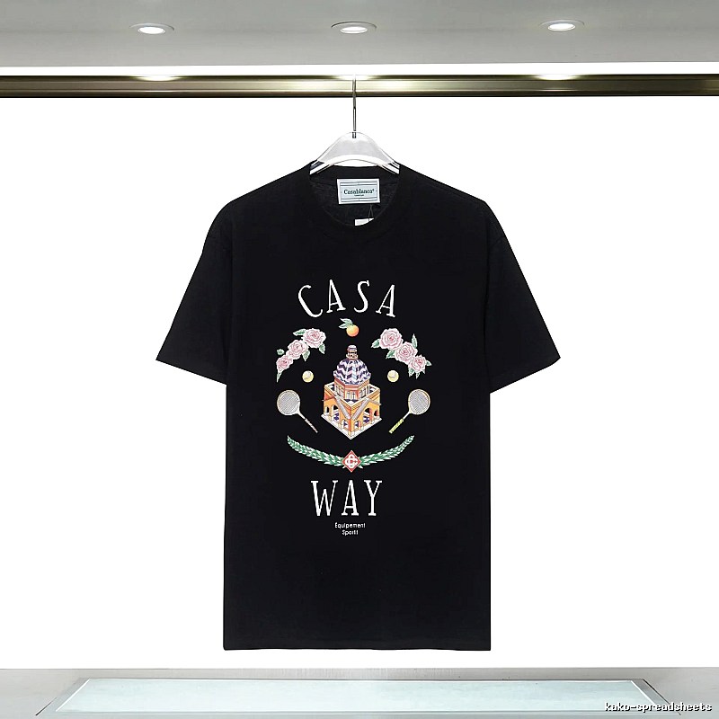 Casablanca Print Retro Style Black T-shirt