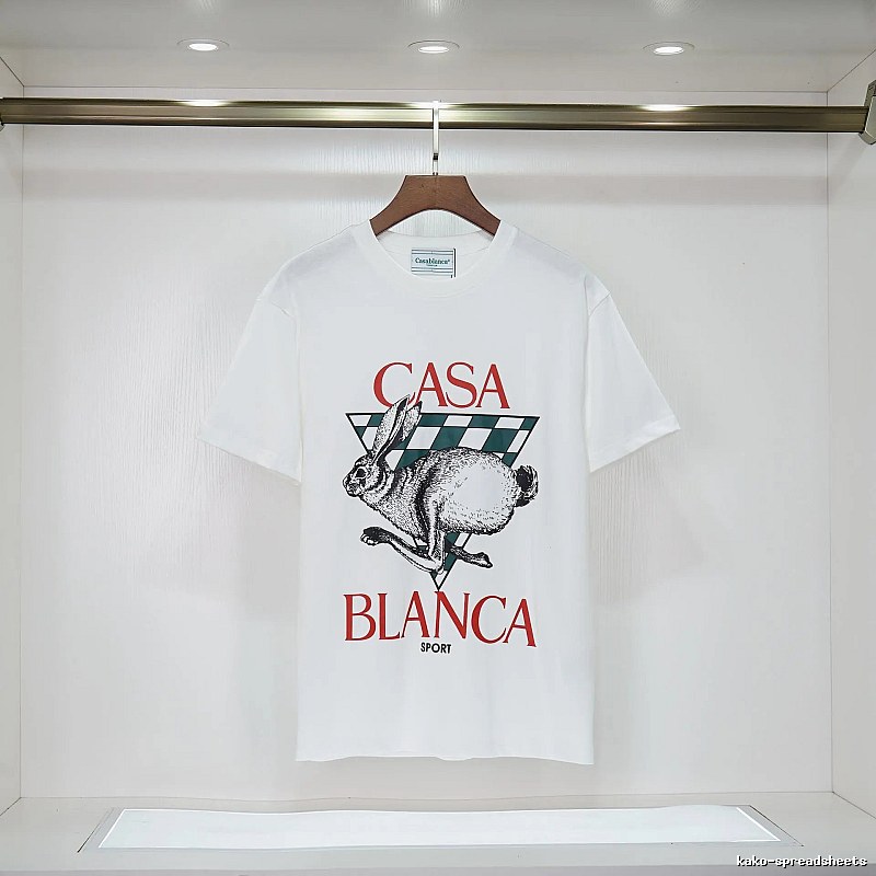 Casablanca Rabbit Element Fashion White T-shirt