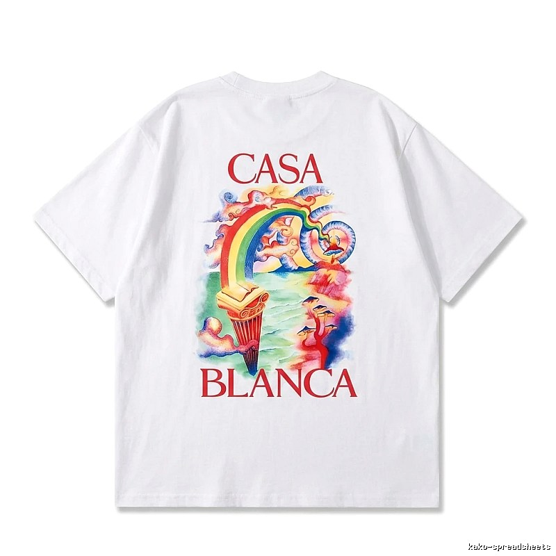 Casablanca Rainbow Print White T-shirt