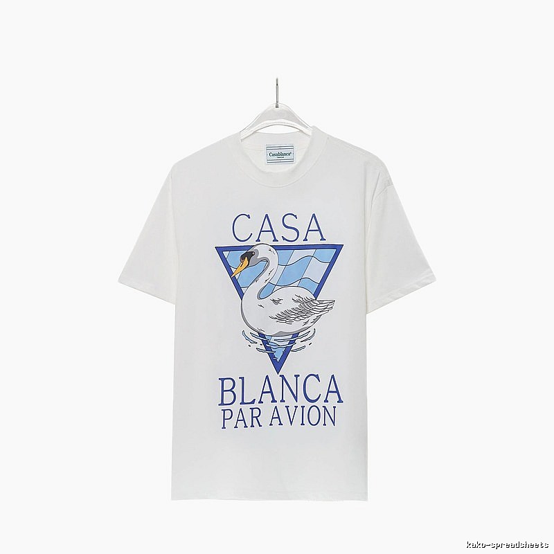 Casablanca Swan Print White T-shirt
