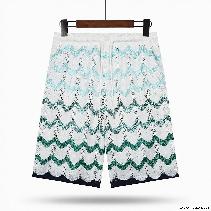 Casablanca Wave-patterned Retro Shorts