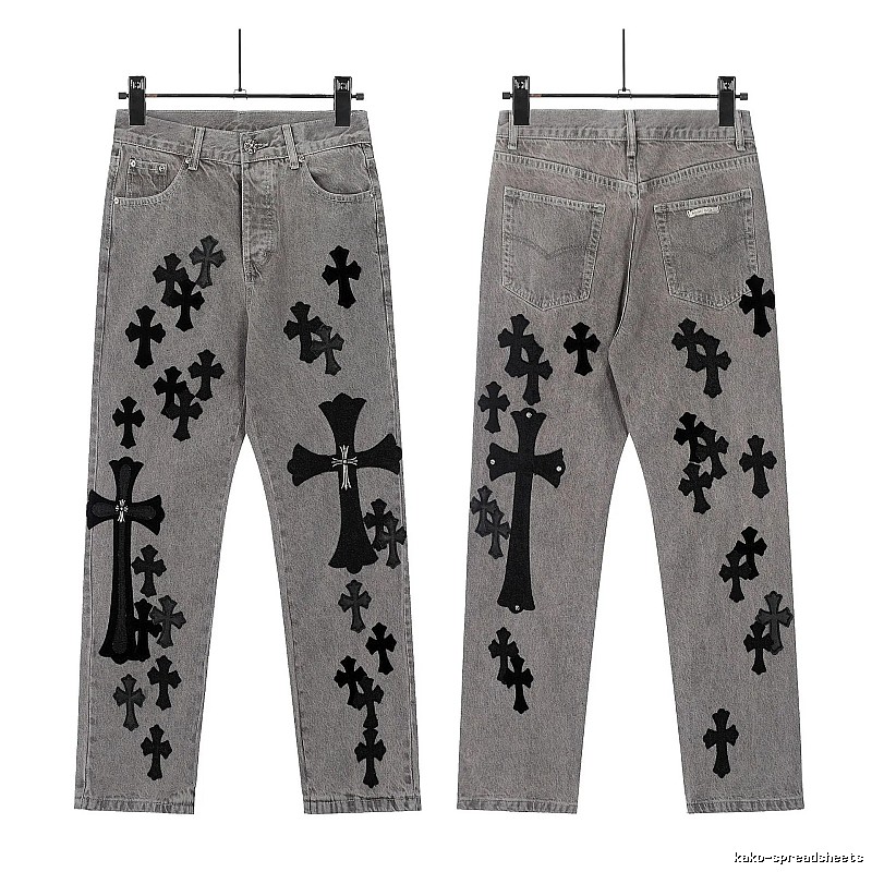 Chrome Hearts Compact Graphic jeans Light Denim Jeans for Smart Casual Looks