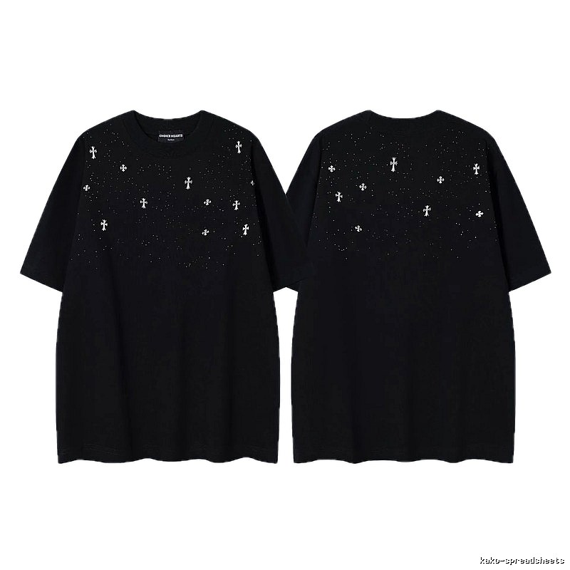 Chrome Hearts Cross Embroidered Street Style Black Short-sleeve T-shirt