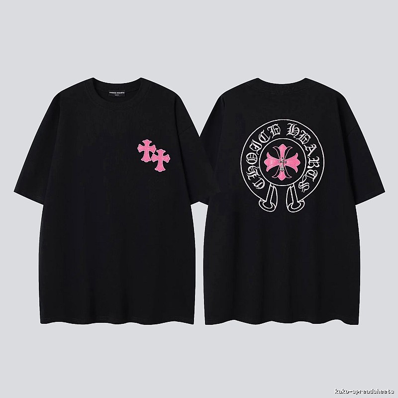 Chrome Hearts Cross Embroidered Street-style Black T-Shirt