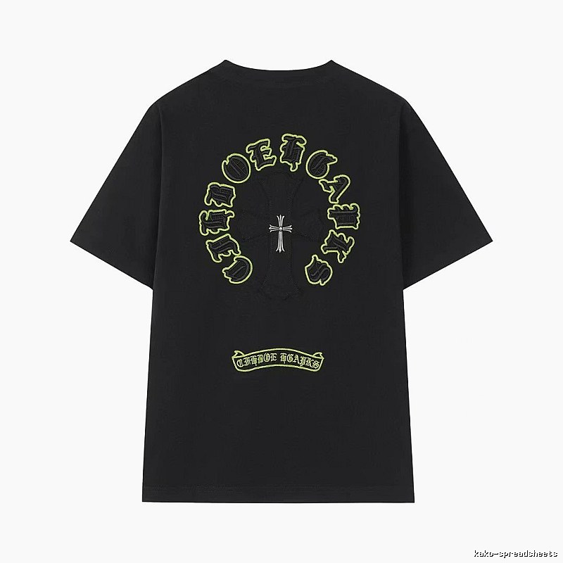 Chrome Hearts Cross Embroidered Street Style Black T-Shirt