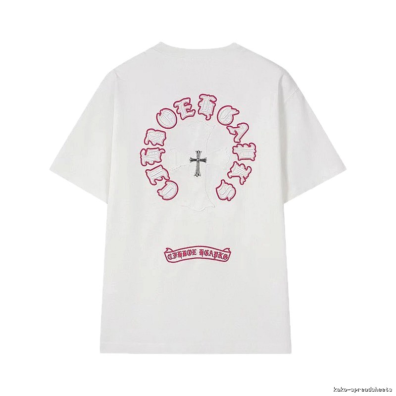 Chrome Hearts Cross Embroidered Street Style White T-Shirt