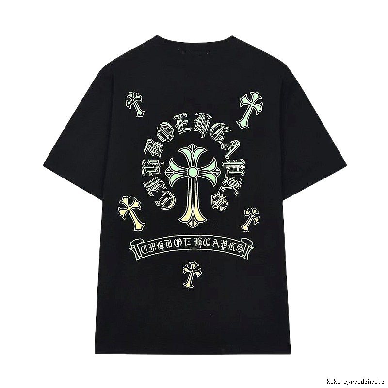 Chrome Hearts Cross Print Gothic Black Short-sleeve T-shirt