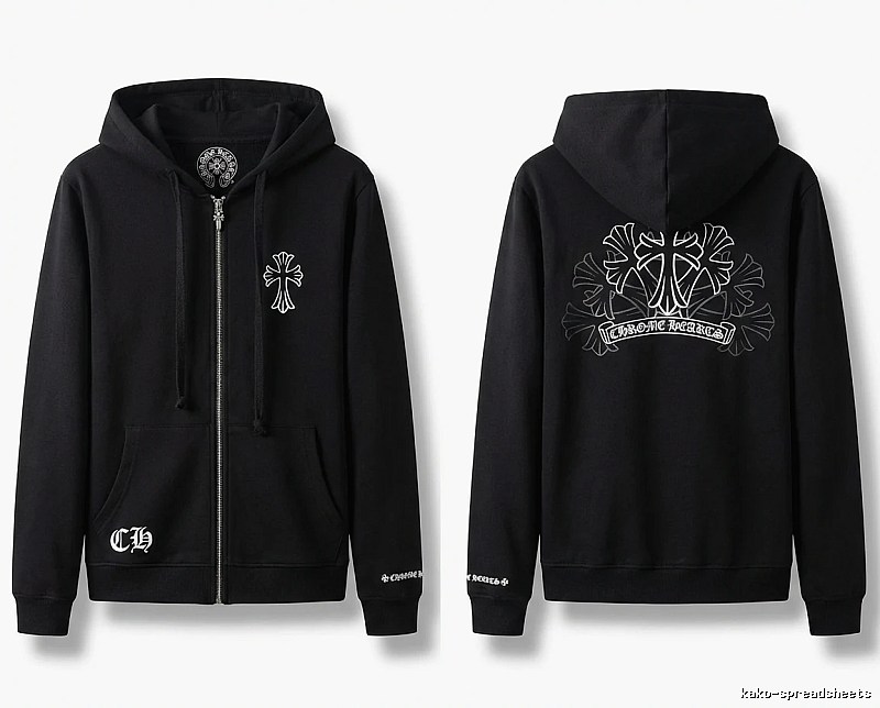 Chrome Hearts Cross Print Style Black Sweatshirt