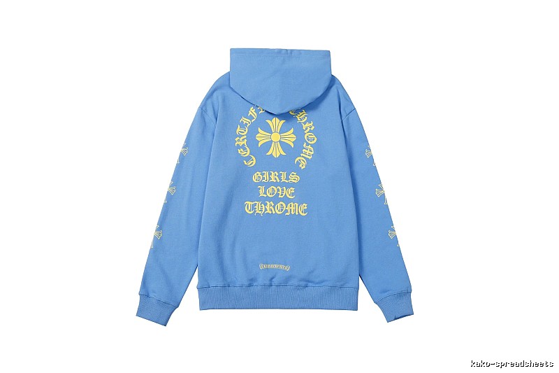 Chrome Hearts Daily Cross graphic hoodie Black Blue Cross with Visual Detail