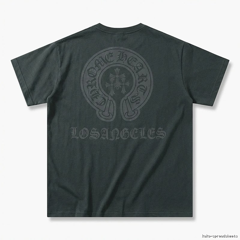 Chrome Hearts Gothic Style Dark Grey T-shirt