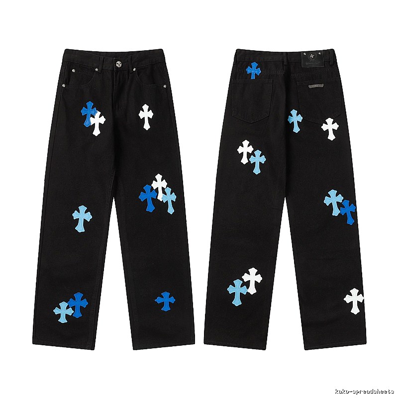 Chrome Hearts Logo Detail Graphic jeans Light Denim Jeans with Functional Detail