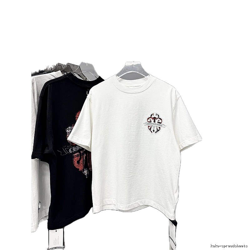 Chrome Hearts Patchwork Cross Street Style White T-Shirt