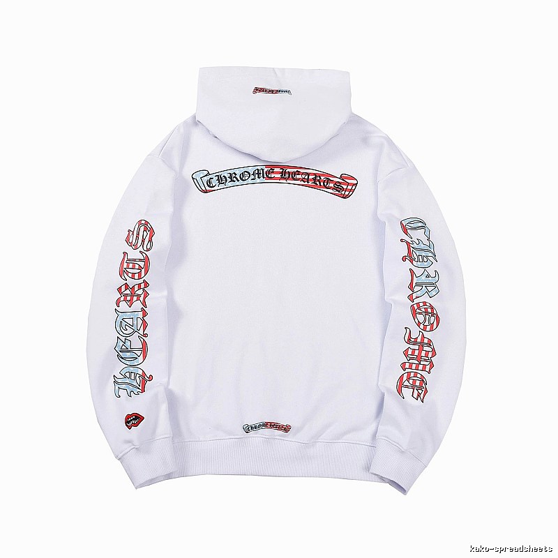 Chrome Hearts Premium Style Cross graphic hoodie Black Blue Cross for Resort Outfits