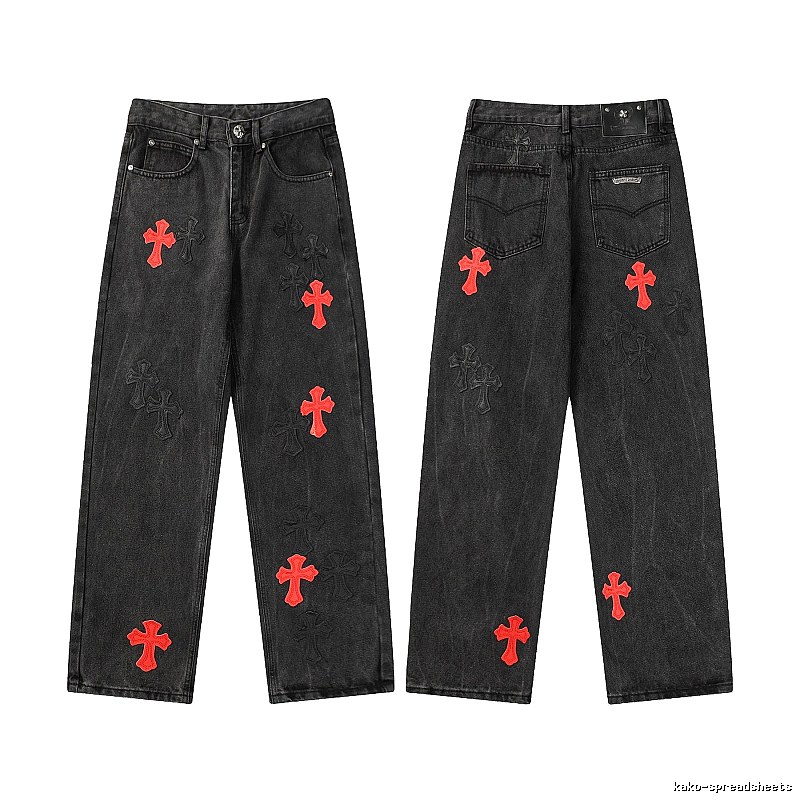 Chrome Hearts Premium Style Graphic jeans Light Denim Jeans for Minimal Outfits