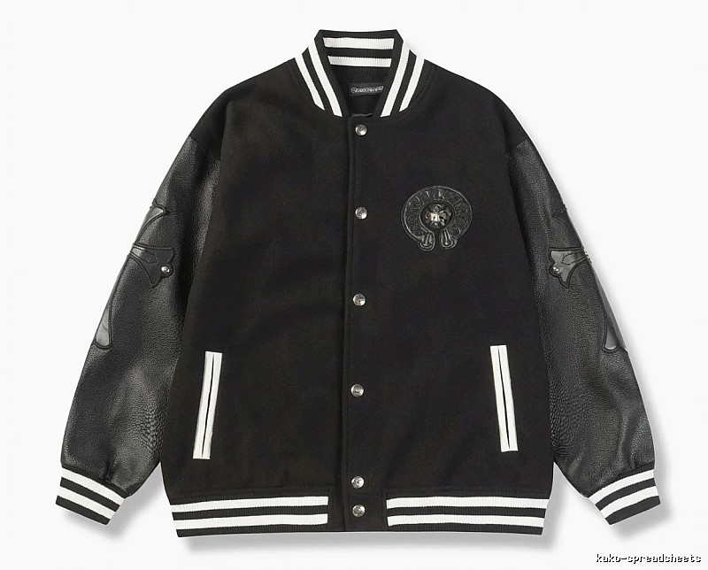 Chrome Hearts retro-style black baseball uniform.
