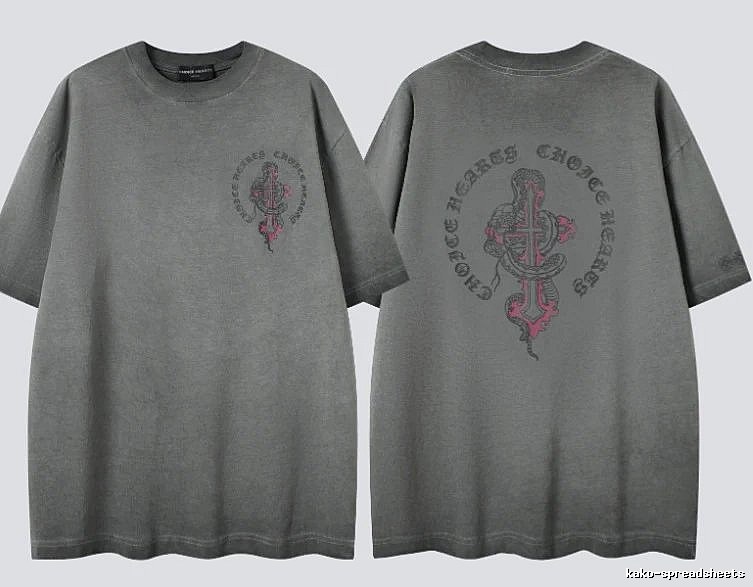 Chrome Hearts Spirit Snake Cross Vintage Smoke Grey Short-sleeve T-shirt