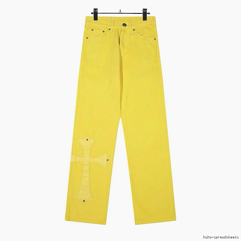 Chrome Hearts Streetwear Graphic jeans Light Denim Jeans with Logo Accent