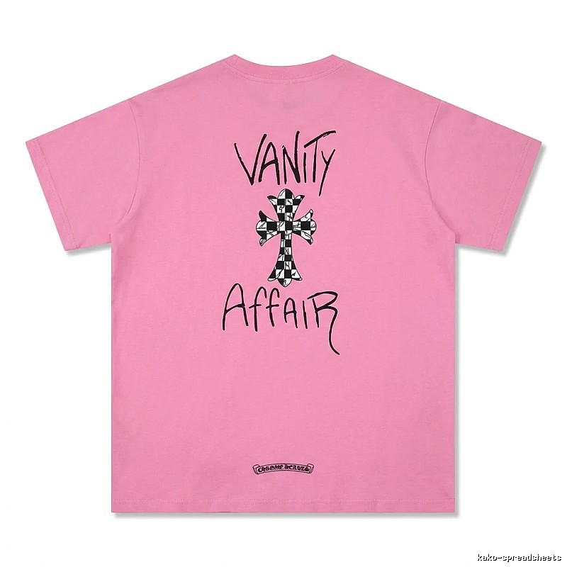 Chrome Hearts Trendy and Cool Style Pink T-shirt