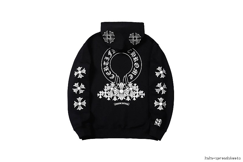 Chrome Hearts Urban Cross graphic hoodie Black Blue Cross with Statement Pattern
