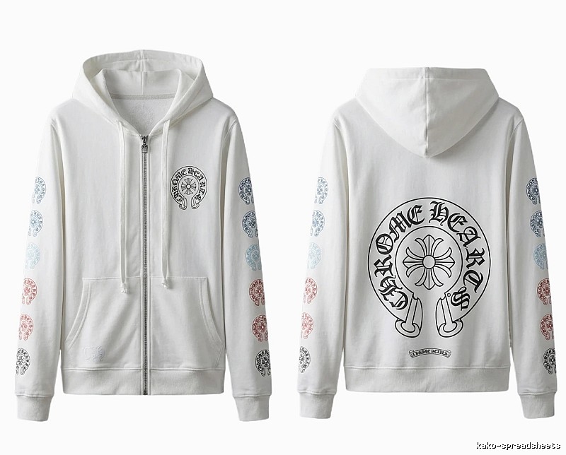 Chrome Hearts White Hoodie with Horseshoe Print Style