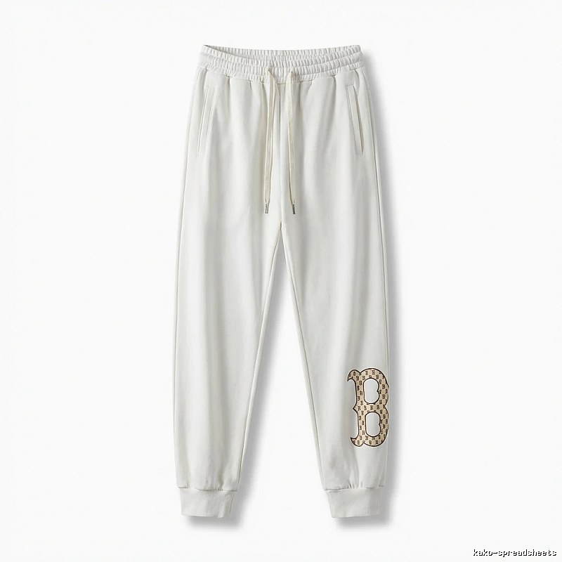 Classic casual white pants in MLB style.