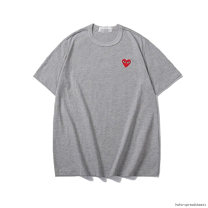 Comme des Garcons PLAY 2020-27 Gray Style 2027 Heart Logo T-Shirt Streetwear Look