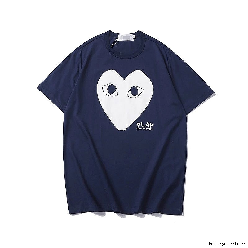 Comme des Garcons PLAY 2023-29 Blue Style 2329 Heart Logo T-Shirt Outdoor Days