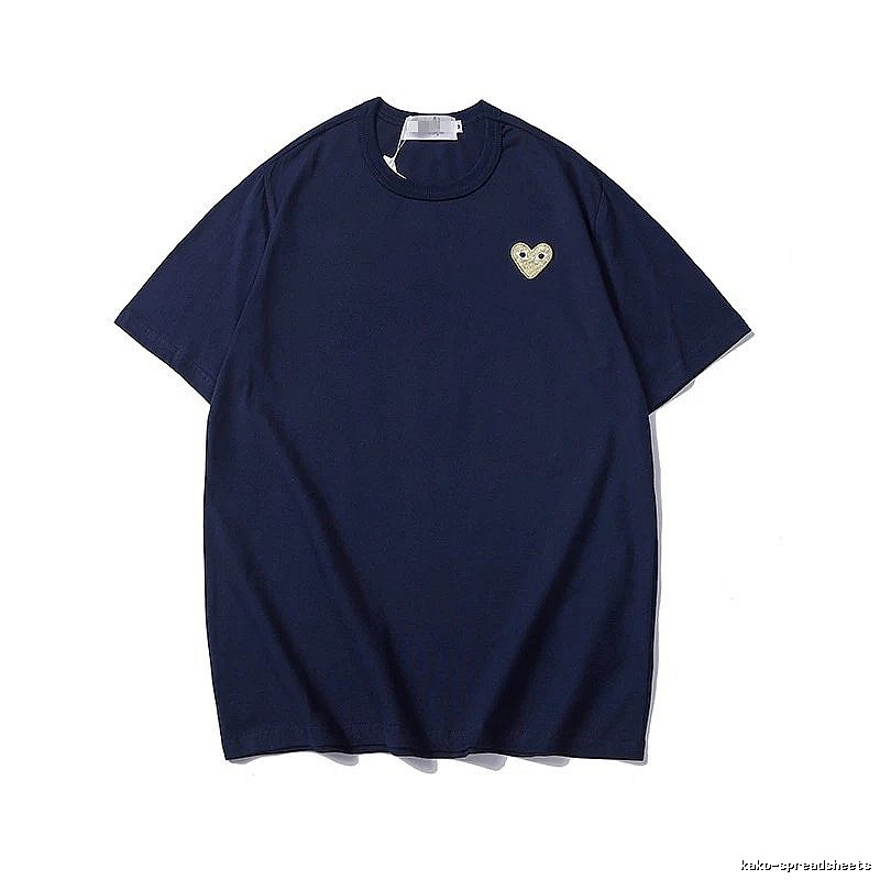 Comme des Garcons PLAY 2023-32 Blue Style 2332 Heart Logo T-Shirt Active Casual