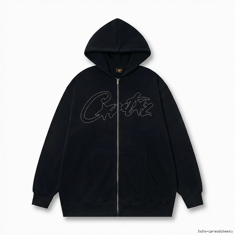 Corteiz minimalist style black hoodie