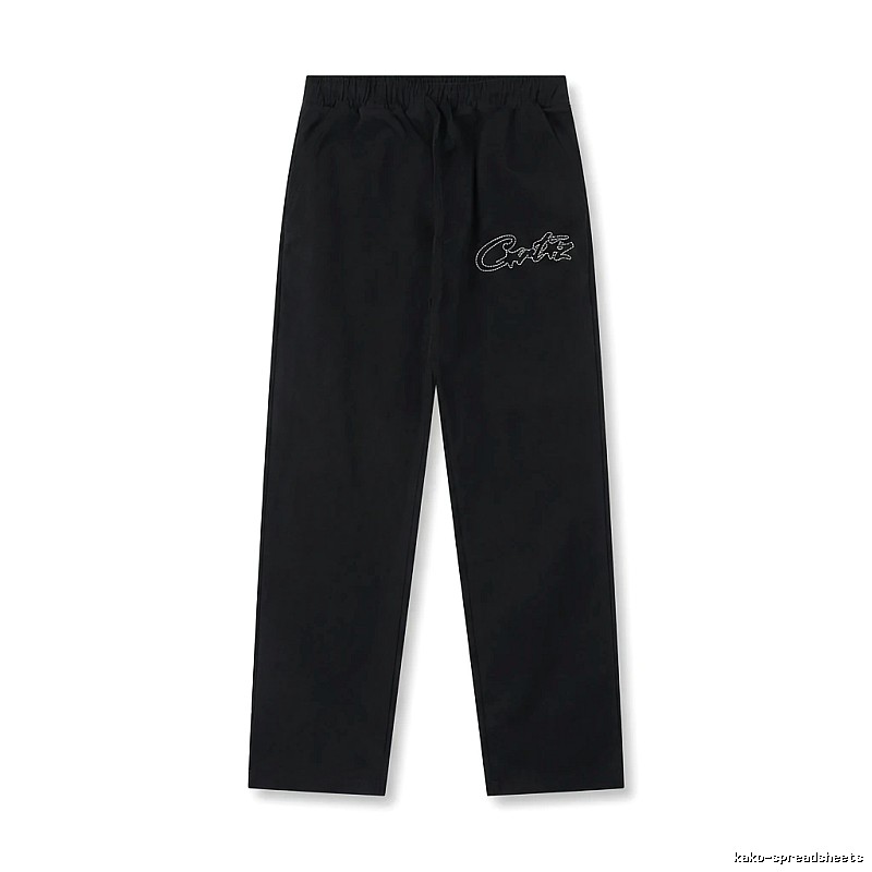 Corteiz minimalist style black long trousers