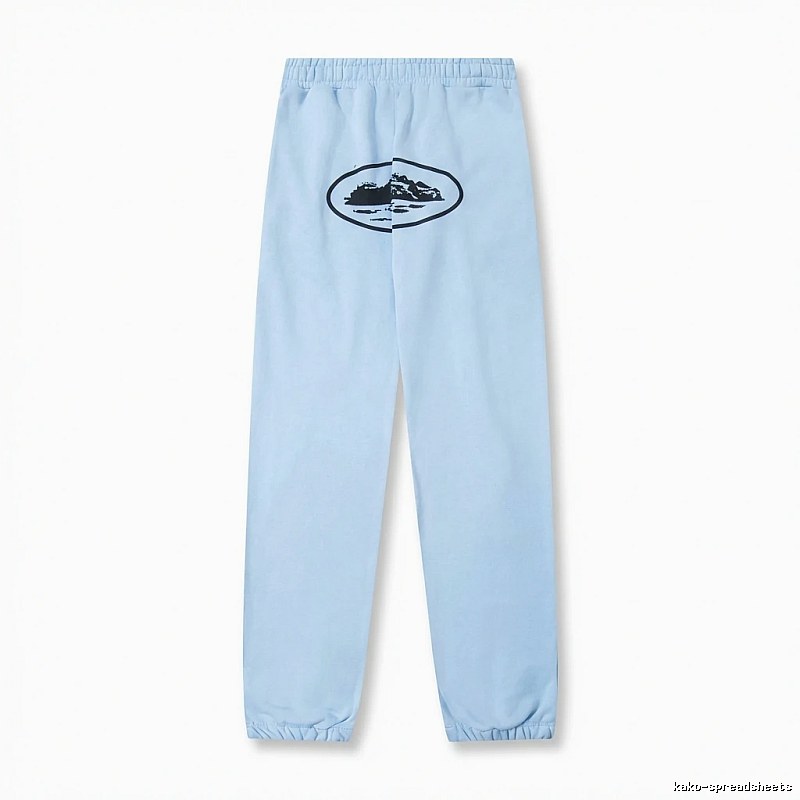 Corteiz Printed Casual Light Blue Pants